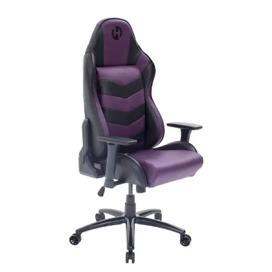 Ergonomic High Back Racer Style Video Gaming Chair Purple/Black - Techni Sport image {8}
