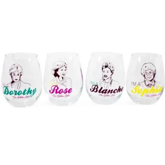 Silver Buffalo The Golden Girls Stemless Wine Glass Collectible Set of 4 | Each Holds 20 Ounces image {7}