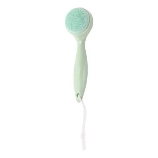 Unique Bargains Soft Silicone Facial Cleansing Brush with Long Handle 1 Pc image {7}