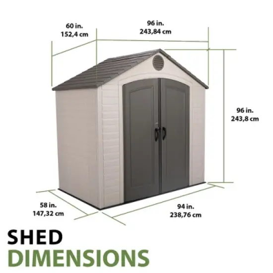 Lifetime 8 ft. x 5 ft. Outdoor Storage Shed (6418) image {8}