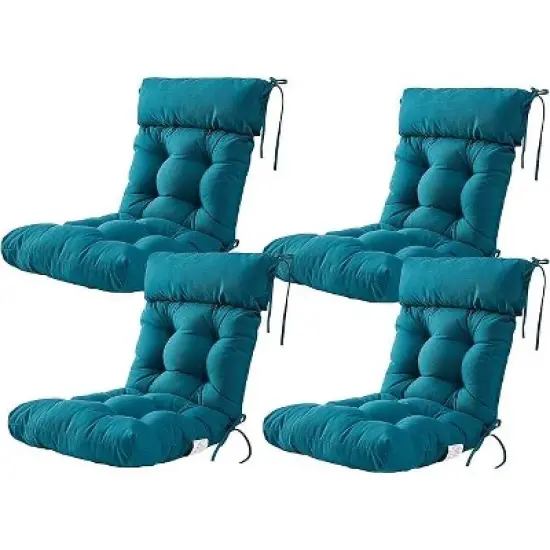 ARTPLAN Patio Chair Cushion,Tufted Adirondack Outdoor Chair Cushion,Wicker High Back Outdoor Seat Cushion,Set of 4,21"X21"X4" (4 Pack) image {16}