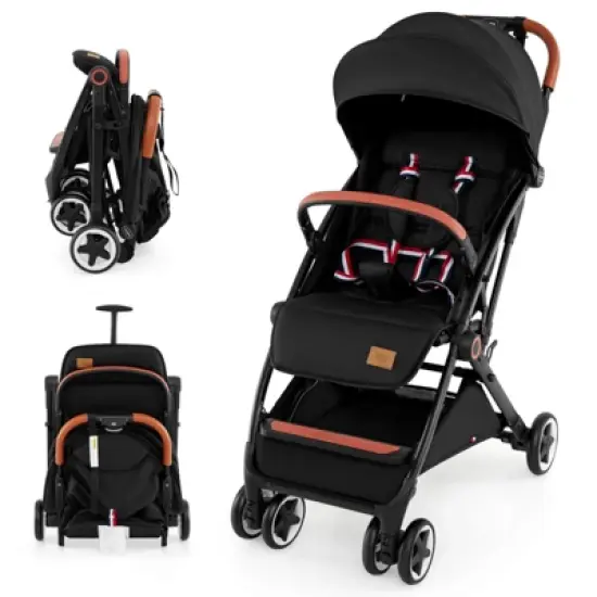 Infans Lightweight Baby Stroller Aluminium Frame w/ Net for Travel Black image {8}