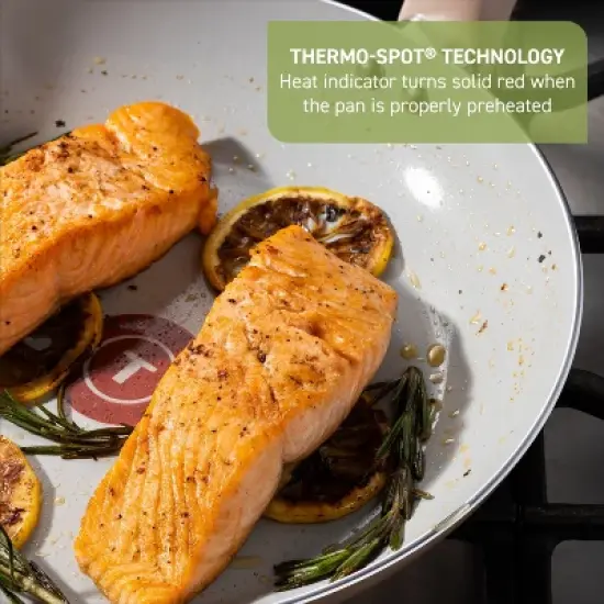 T-fal 12pc Ceramic Nonstick Cookware Set, Refresh Ceramic, Moon Grey image {3}