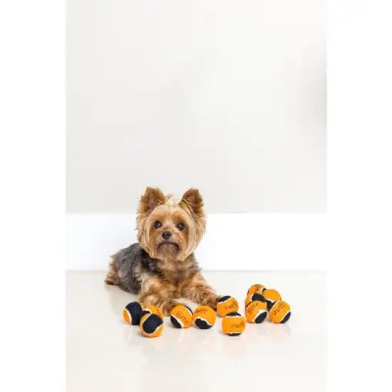 Midlee Orange/Black Mini Dog Halloween Tennis Balls- Set of 12 image {1}