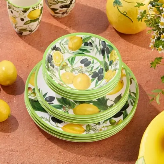 Certified International 12pc Limone Melamine Dinnerware Set image {1}
