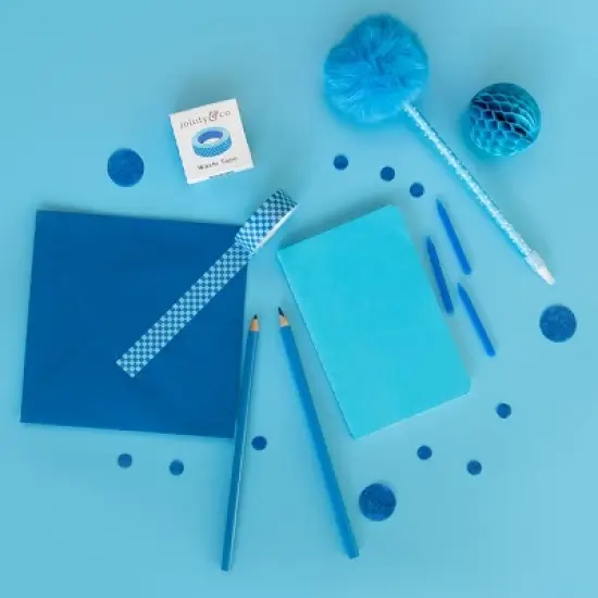 Jollity & Co. - Check It! Out of the Blue Washi Tape - Pack of 1 Roll, 10 Meters image {2}