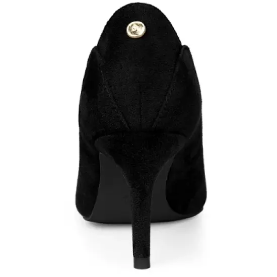 Allegra K Women's Pointed Toe Pull on Stiletto Heels Pumps image {2}