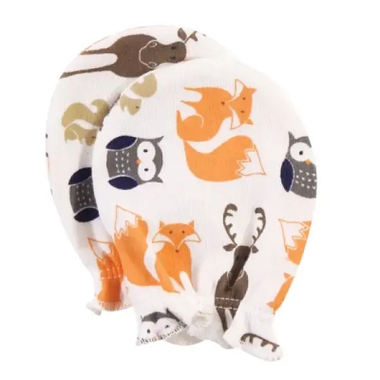 Hudson Baby Infant Boy Cotton Scratch Mittens, Forest, 0-6 Months image {1}