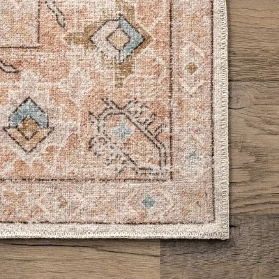 nuLOOM Dawson Machine Washable Distressed Medallion Area Rug image {4}