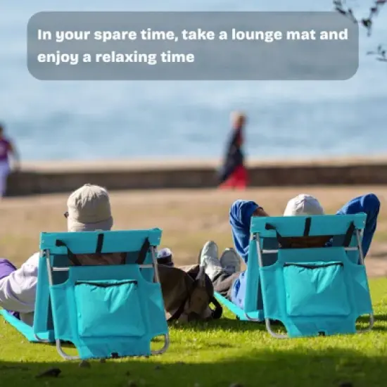 Karl Home Patio Green Lightweight Foldable Beach Mat Lounge Chair image {6}