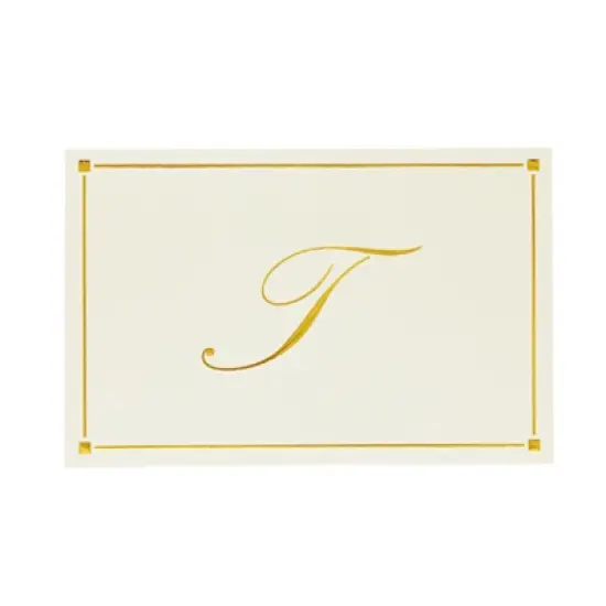 Pipilo Press 24 Pack Ivory Gold Foil Letter T Blank Note Cards with Envelopes 4x6, Initial T Monogrammed Personalized Stationery Set image {6}