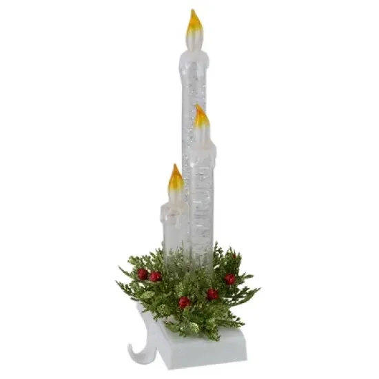Northlight 9" Battery Operated LED Lighted Candle Christmas Stocking Holder image {1}