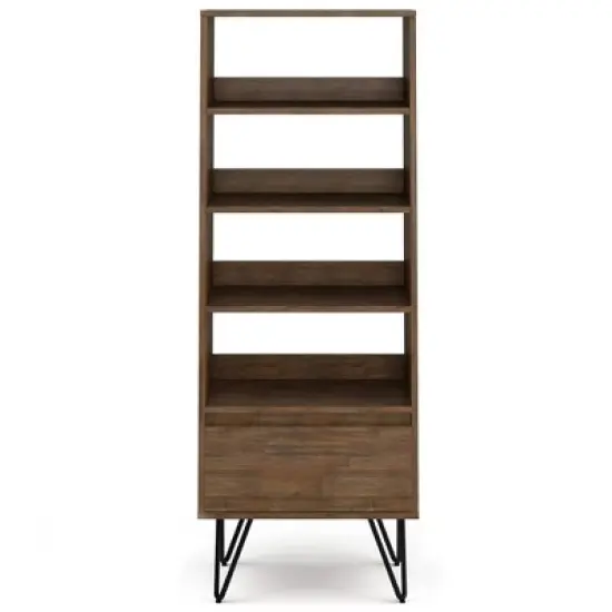 63.8" Saylor Tall Bookcase Rustic Natural Aged Brown - WyndenHall image {10}