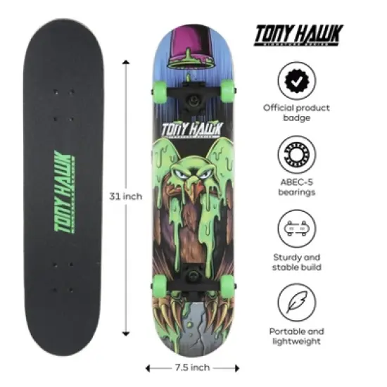 Tony Hawk Skateboard for beginner and professional skaters - Slime Hawk image {6}