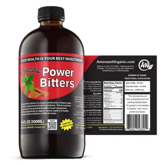 Amenazel Organic Power Bitters, 16 fl oz image {4}