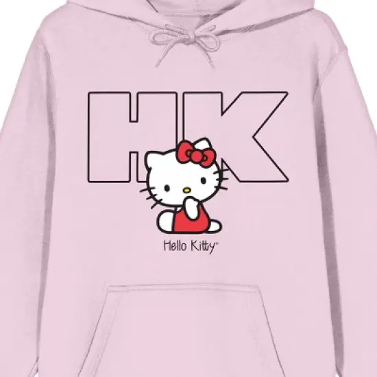 Hello Kitty HK Long Sleeve Cradle Pink Adult Hooded Sweatshirt image {1}