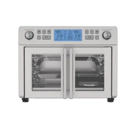 PowerXL SmartSynx 1750W Duplex French Door Toaster Oven and Air Fryer: Stainless Steel Countertop, 25L Capacity image {6}