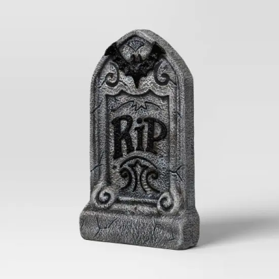 21" 'RIP' Lit Plastic Tombstones Halloween Decorative Prop Gray - Hyde and EEK! Boutique&trade; image {2}