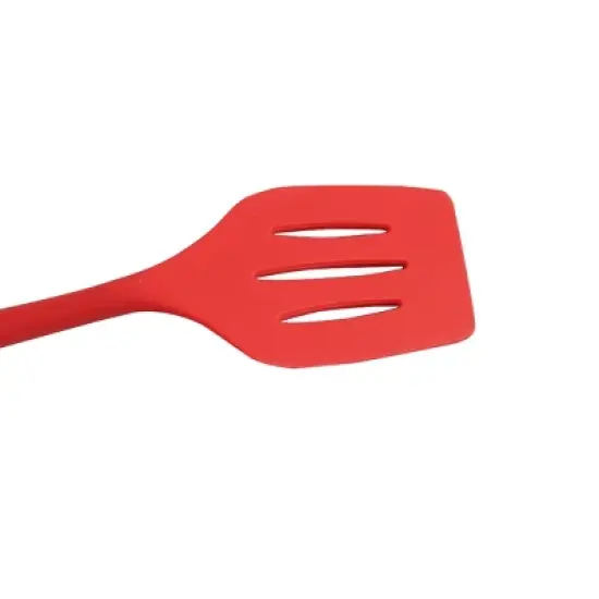 Unique Bargains Silicone Slotted Non Stick Heat Resistant Pancake Spatulas and Turners Red 1 Pc image {6}