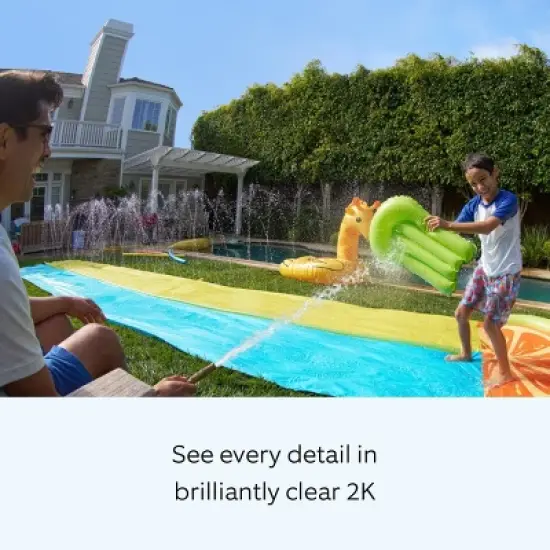 Ring Outdoor Cam Plus Plug-In 2K Video with Low-Light Vision and Flexible Mounting - White image {2}