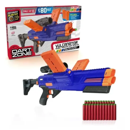 Dart Zone Motorized Vulcanator Double Magazine Dart Blaster image {1}