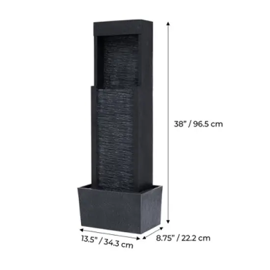 Teamson Home Athena 38 inch Outdoor Solar Fountain with LED Lights image {3}