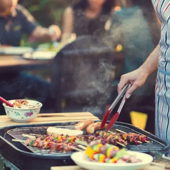 Stainless Steel Kitchen Tongs Silicone Tipped BBQ Cooking Tongs image {2}