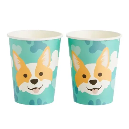Blue Panda 144 Piece Puppy Dog Party Supplies, Corgi Birthday Decorations with Paper Plates, Napkins, Cups, and Cutlery (Serves 24) image {6}