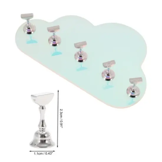 Unique Bargains Cloud Nail Display Stand Colorful Silver Tone 1 Set image {3}