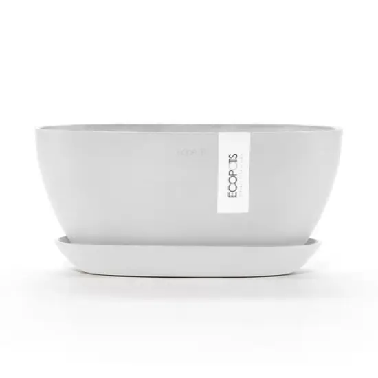 Ecopots Sofia Durable Modern Oval Indoor/Outdoor Recycled-Based Composite Flower Pot Planter w/ Water Reservoir image {9}