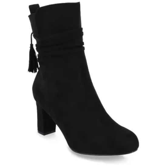Journee Collection Womens Zuri Inside Zip Block Heel Booties image {9}