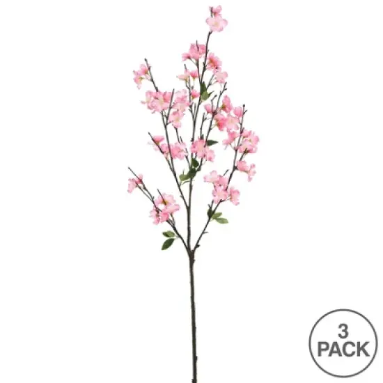 Vickerman 40'' Artificial Pink Cherry Blossom Spray, 3 per Pack. image {2}