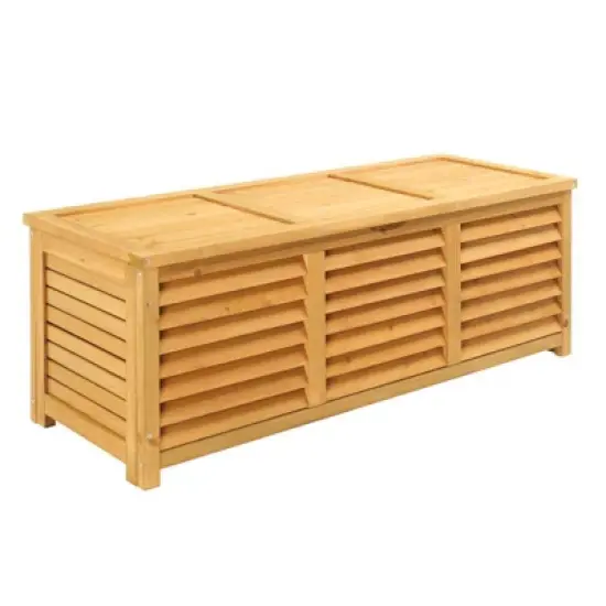 Karl Home 41 Gal Yellow Wood Storage Deck Box image {4}