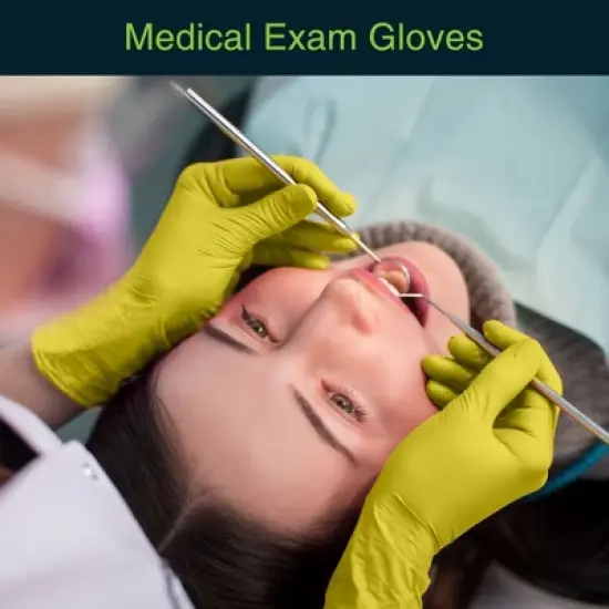 FifthPulse Nitrile Exam Gloves - Yellow - Box of 50, Perfect for Cleaning, Cooking & Medical Uses image {1}