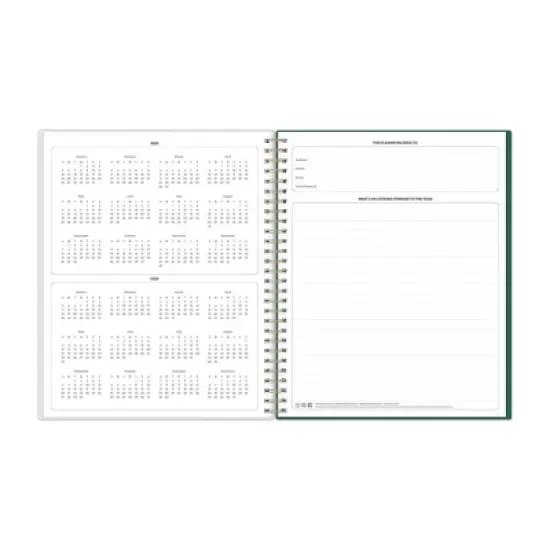 Blue Sky 8"x10" 2025-2026 Weekly/Monthly Spiral Planner Smooth Frosted Sammie Green image {6}