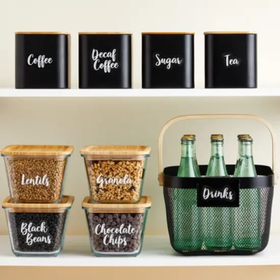 Talented Kitchen 135 Pack White Cursive Pantry Labels, Kitchen Food Storage Label Stickers for Containers, Jars and Canisters image {1}