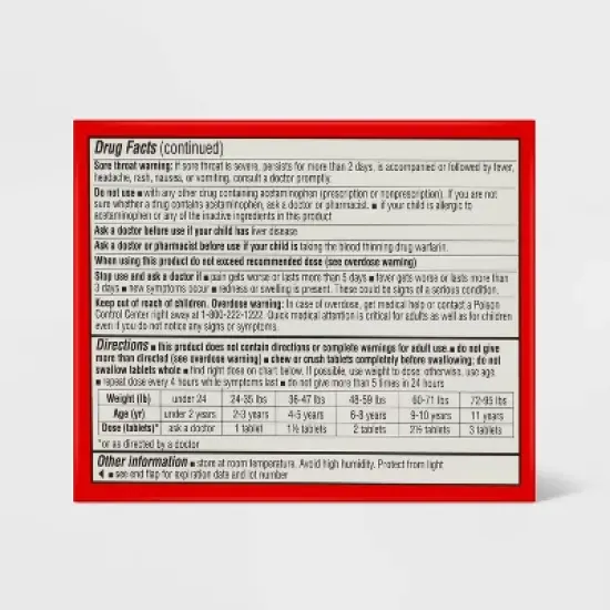 Junior Strength Acetaminophen Chewable Tablets - Grape - 24ct - up&up&trade; image {4}