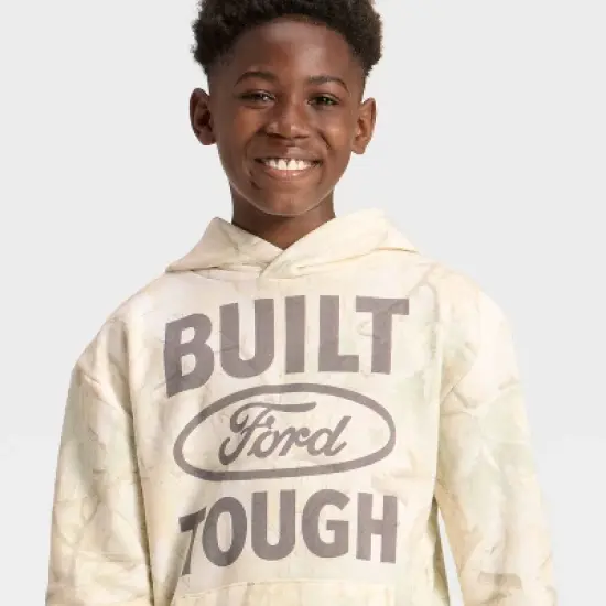 Boys' Ford Built Tough Camo Hooded Sweatshirt - Off-White image {1}
