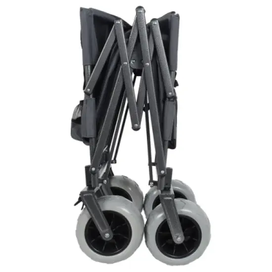 NAYSAYE Wagon 3-in-1 Folding Utility Cart with Bench Seat and All Terrain Wheels for Outdoor Use, Gray, 40.94"*25.2"*44.29" image {5}