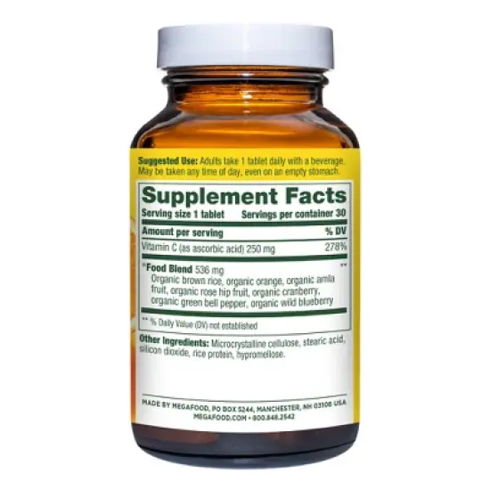 MegaFood C Complex Vegan with 250mg Vitamin C Immune Support Supplement - 30ct image {1}