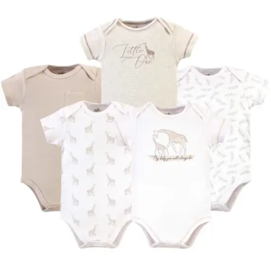 Touched by Nature Organic Cotton Bodysuits 5pk, Little Giraffe image {6}
