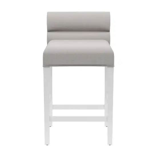 27" Desco Wood Upholstered Counter Height Barstool White - Hillsdale Furniture image {2}