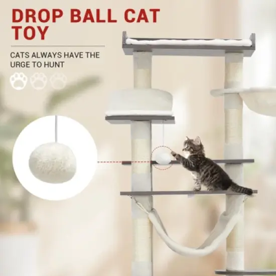 Cat Tree with Toy, Cat Tower Condo for Indoor Cats Features Scratching Post image {2}