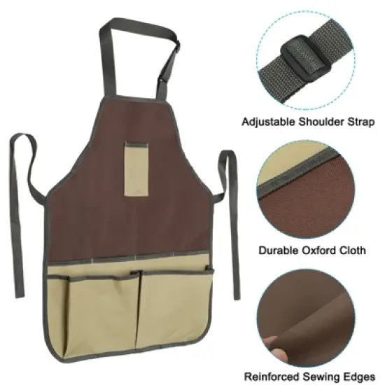 Unique Bargains Oxford Cloth Multi-Purpose Garden Tool Bag with Apron 1 Set image {2}