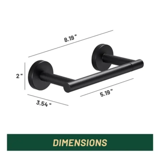 Cobbe Matte Black Toiler Paper Holder Wall Mount, Double Post Pivoting Toilet Paper Roll Holder for Bathroom, SUS 304 Stainless Steel image {5}