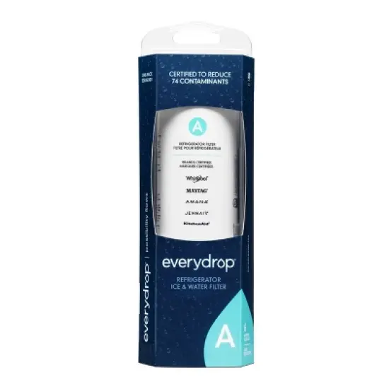 everydrop Refrigerator Replacement Water Filter A EDRARXD1: Whirlpool, Reduces Odors, Filters Lead & Bacteria, Green image {1}
