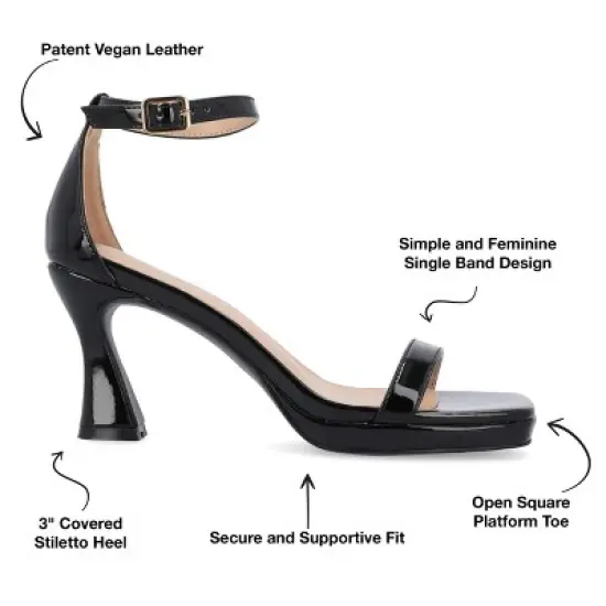 Journee Collection Womens Jeanne Slim Platform Ankle Strap Open Toe Pumps image {7}