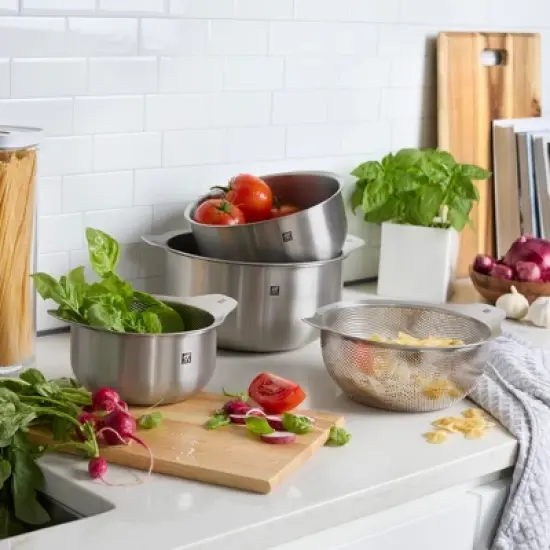 ZWILLING Prep 6-pc Brushed Stainless Steels Nesting Bowls & Strainers Set image {4}