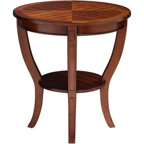 Elm Lane Farmhouse Rustic Cherry Wood Round Accent Side End Table 26" Wide Natural Curving Legs Living Room Home House Entryway image {6}