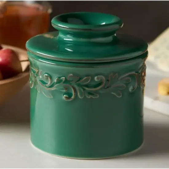 Butter Bell&reg; Crock &ndash; Emerald Green Antique Ceramic Butter Keeper, Vintage-Style Butter Dish for Fresh, Spreadable Butter image {4}